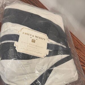 Pottery Barn Teen Emily & Meritt Circus Stripe Bedskirt - Black and White